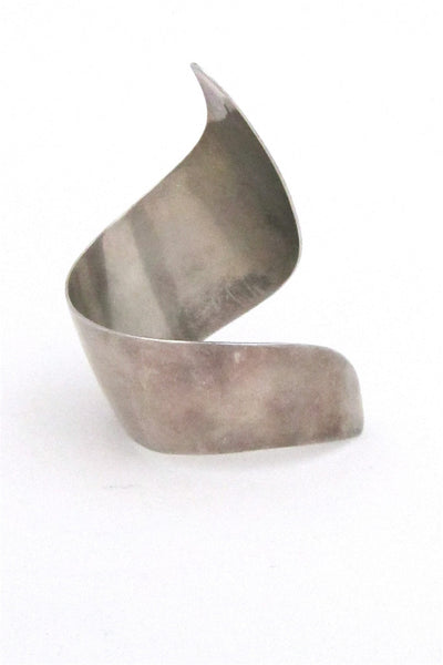 Arne Johansen Denmark vintage modernist extra large sterling silver cuff bracelet