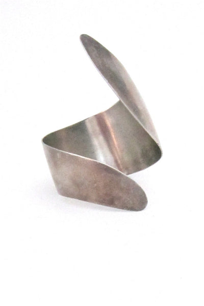 Arne Johansen Denmark vintage modernist extra large sterling silver cuff bracelet