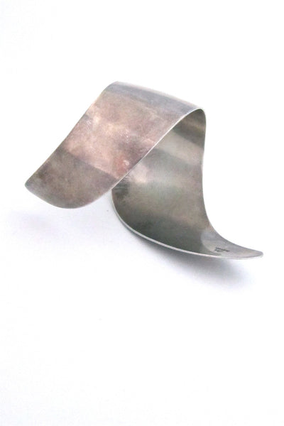 Arne Johansen Denmark vintage modernist extra large sterling silver cuff bracelet