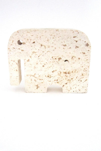 vintage travertine marble elephant sculpture