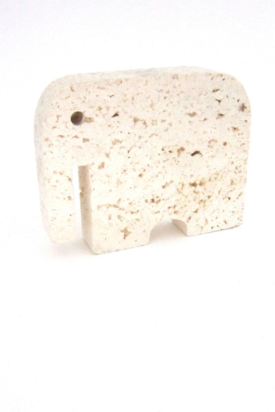 detail Fili Mannelli Italy vintage mid century travertine elephant sculpture 1960s