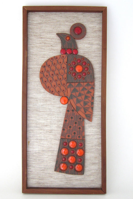 John Clappison for Hornsea, England peacock Muramic wall plaque