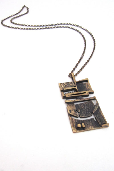 Jorma_Laine_Finland_vintage_bronze_abstract_pendant_necklace
