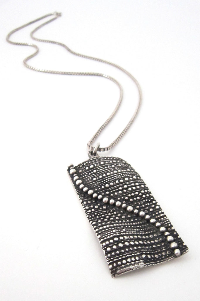 Jorma Laine for Kultateollisuus Finland vintage silver large pendant necklace 1971