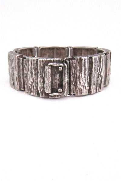 Knud V Andersen Denmark vintage Scandinavian Modern silver bark bracelet