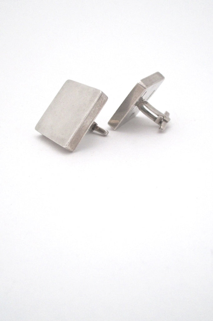 detail la Cucaracha Taxco Mexico vintage sterling silver large square cufflinks