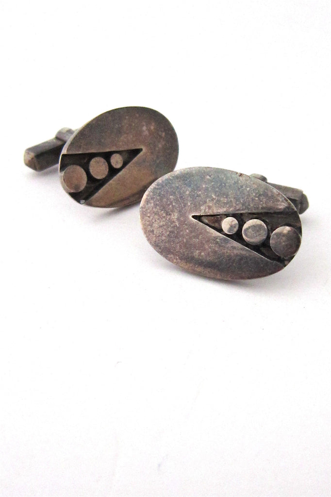 Los Castillo, Mexico vintage sterling silver three dots cufflinks