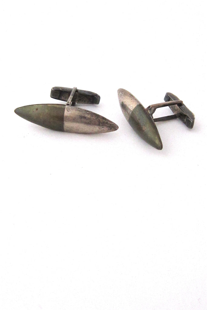 Los Castillo, Mexico Modernist metales Castillo silver and brass cuff links