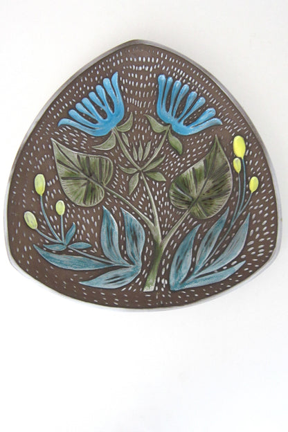 Mari Simmulson Upsala Ekeby Sweden floral ceramic dish