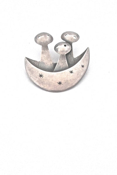 Ric Leyland vintage silver modernist sailing brooch mid century design