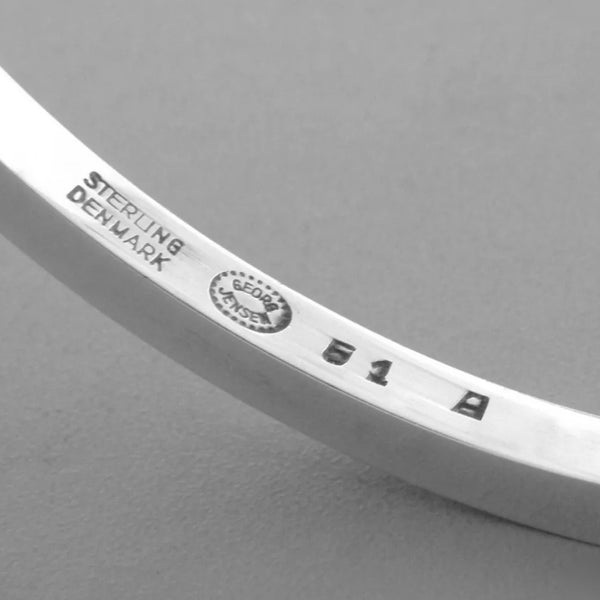 vintage silver oval bangle bracelet #51A ~ Denmark