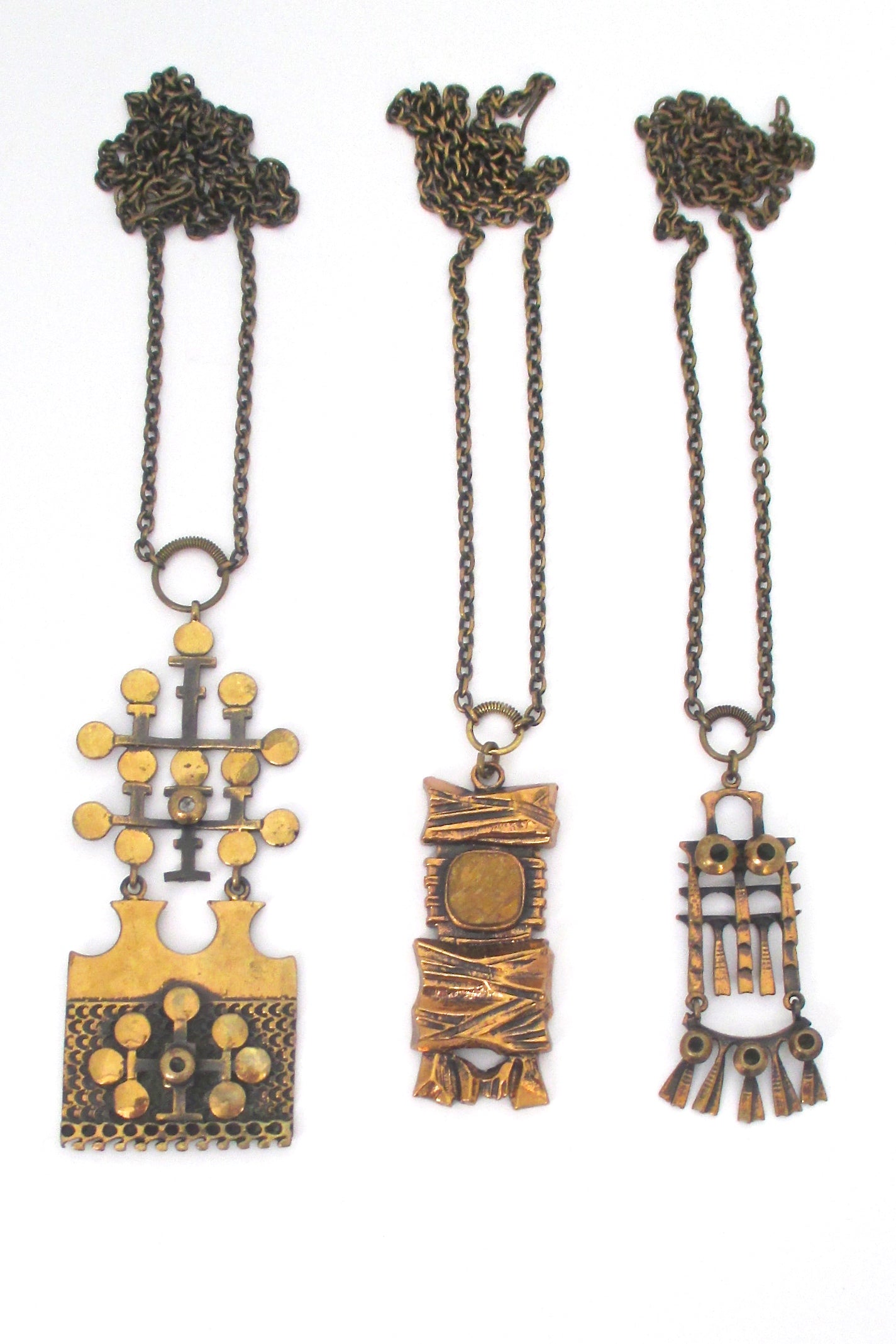 Pentti Sarpaneva bronze & tiger eye necklace