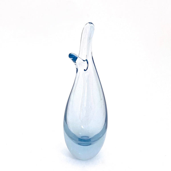 detail Holmegaard Denmark vintage blown glass small Duckling vase Per Lutken signed 1960 Scandinavian Modern design