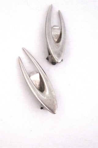 Poul Warmind Denmark vintage sterling silver "tendril" earrings