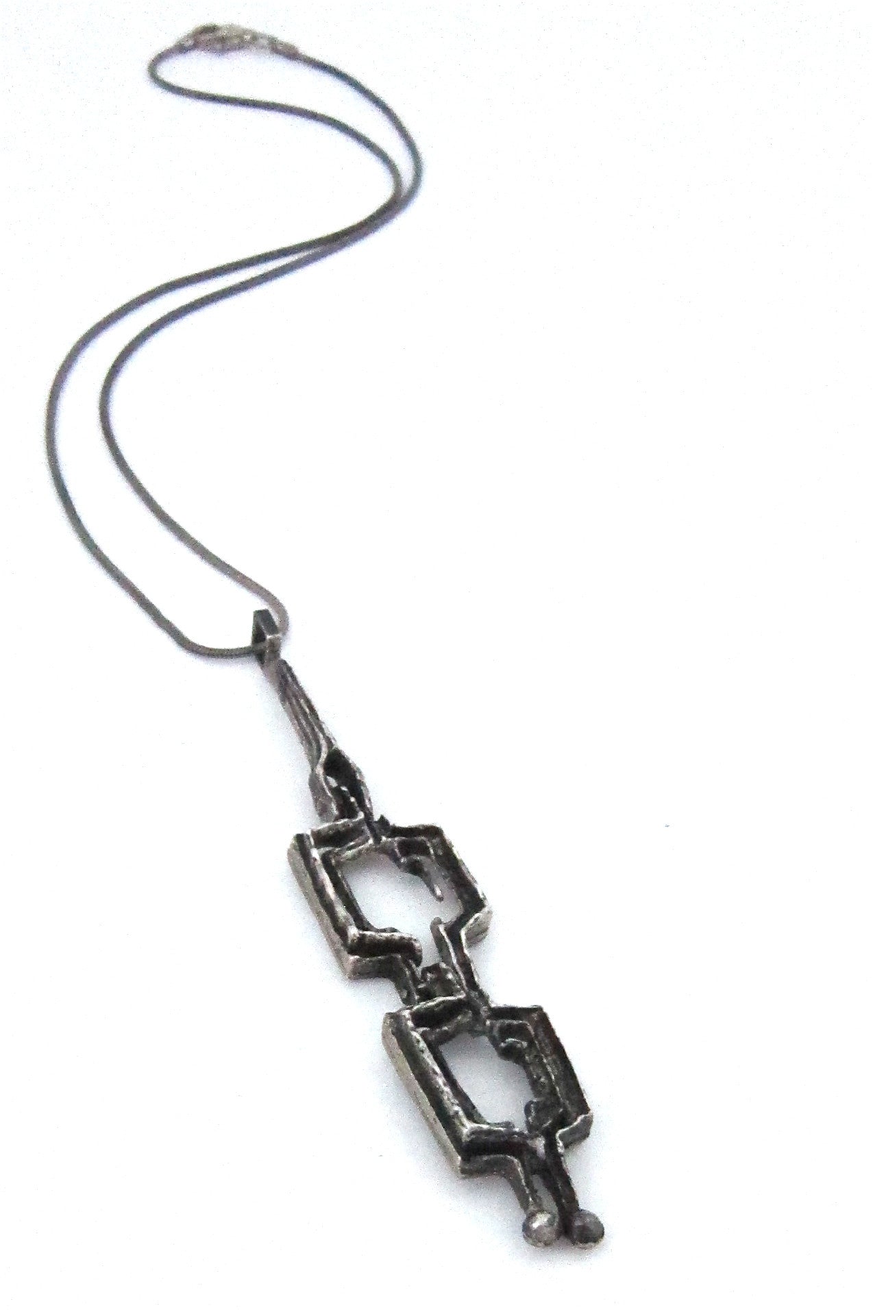 relo, Austria vintage brutalist silver kinetic necklace