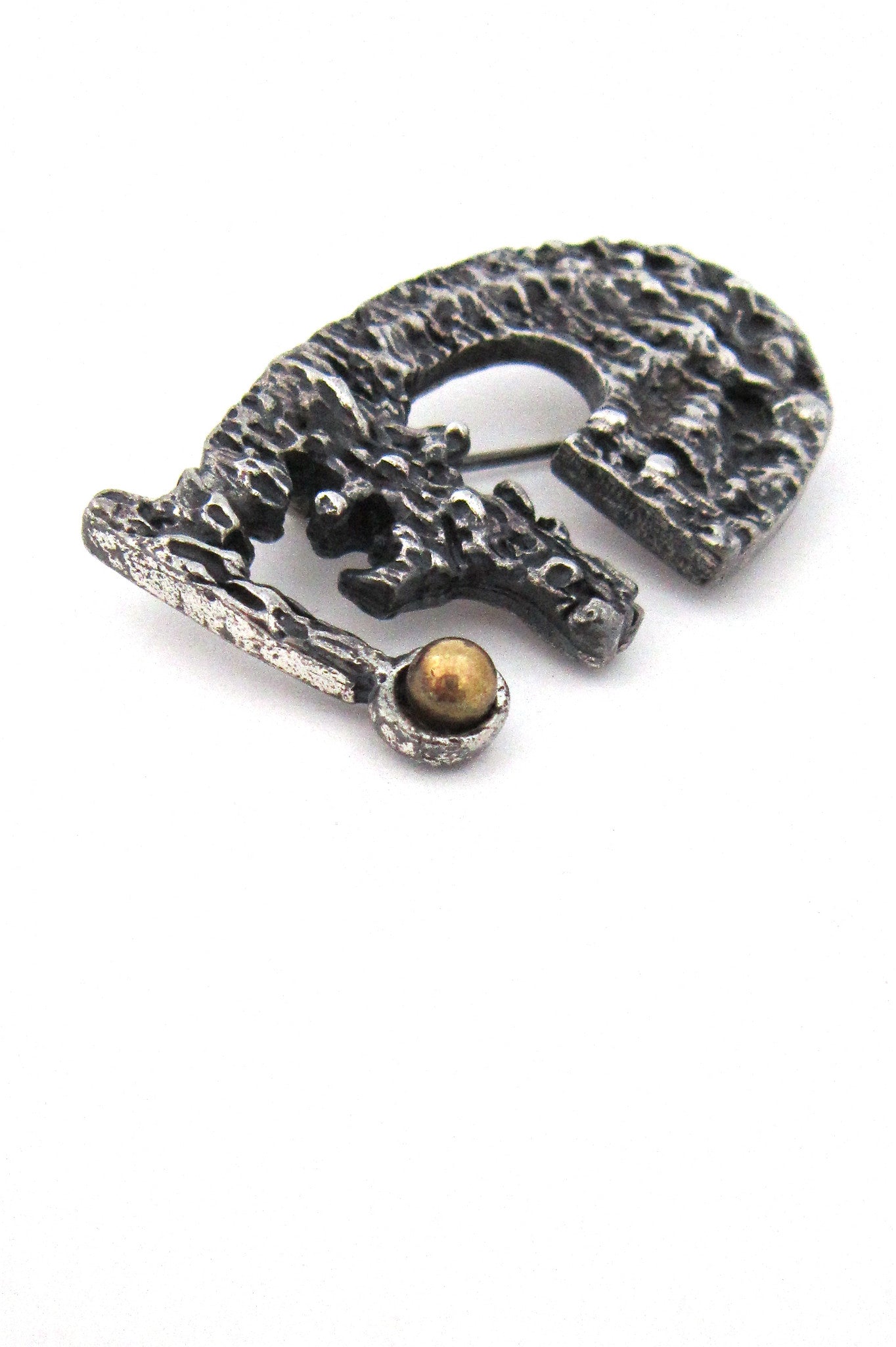 Robert Larin Canadian Modernist pewter brooch