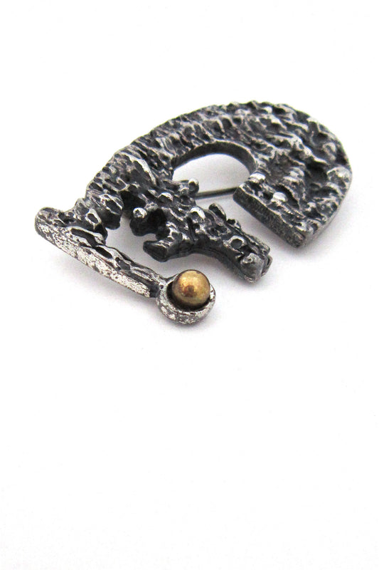 Robert Larin Canadian Modernist pewter brooch