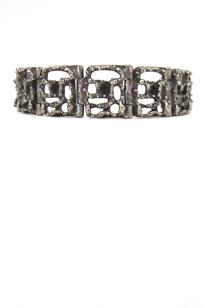 Robert Larin Canada pewter openwork link bracelet