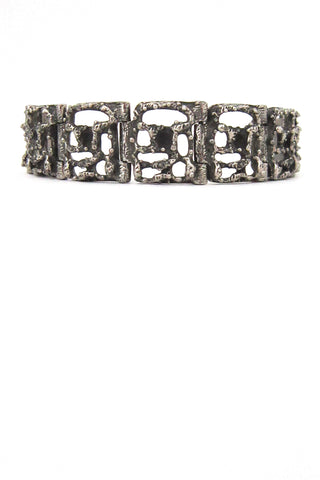Robert Larin Canada pewter openwork link bracelet