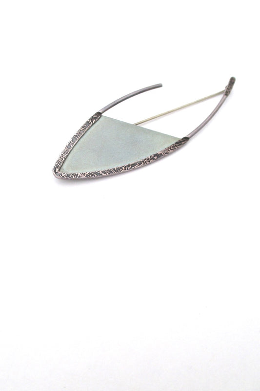 vintage silver titaniun large brooch postmodern design 1980s jewelry