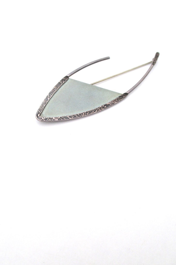 vintage silver titaniun large brooch postmodern design 1980s jewelry