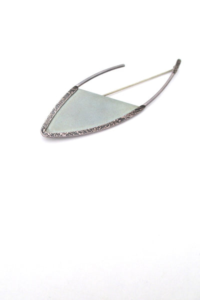 vintage silver titaniun large brooch postmodern design 1980s jewelry