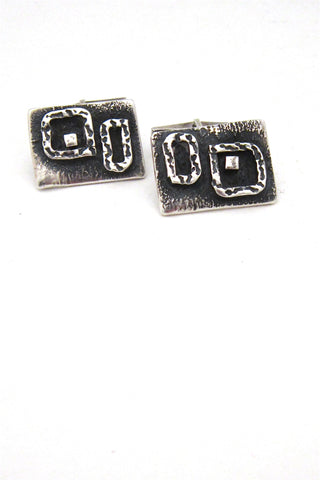 vintage studio made sterling silver Modernist cuff links