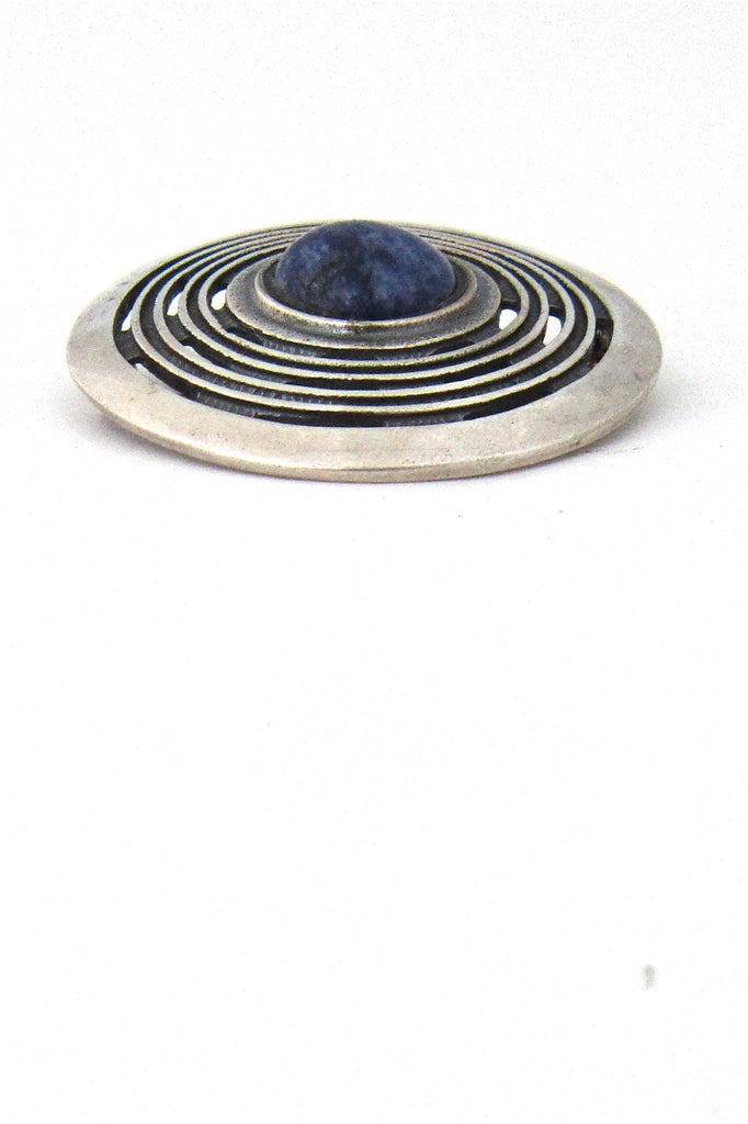 Marianne Berg for Uni David-Andersen, Norway silver & sodalite pendant-brooch