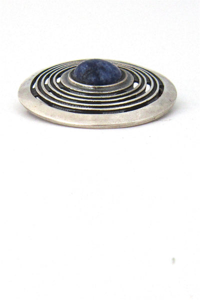 Marianne Berg for Uni David-Andersen, Norway silver & sodalite pendant-brooch