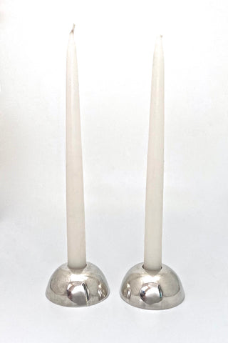 vintage sterling silver candle holders Mexico mid century Modernist design