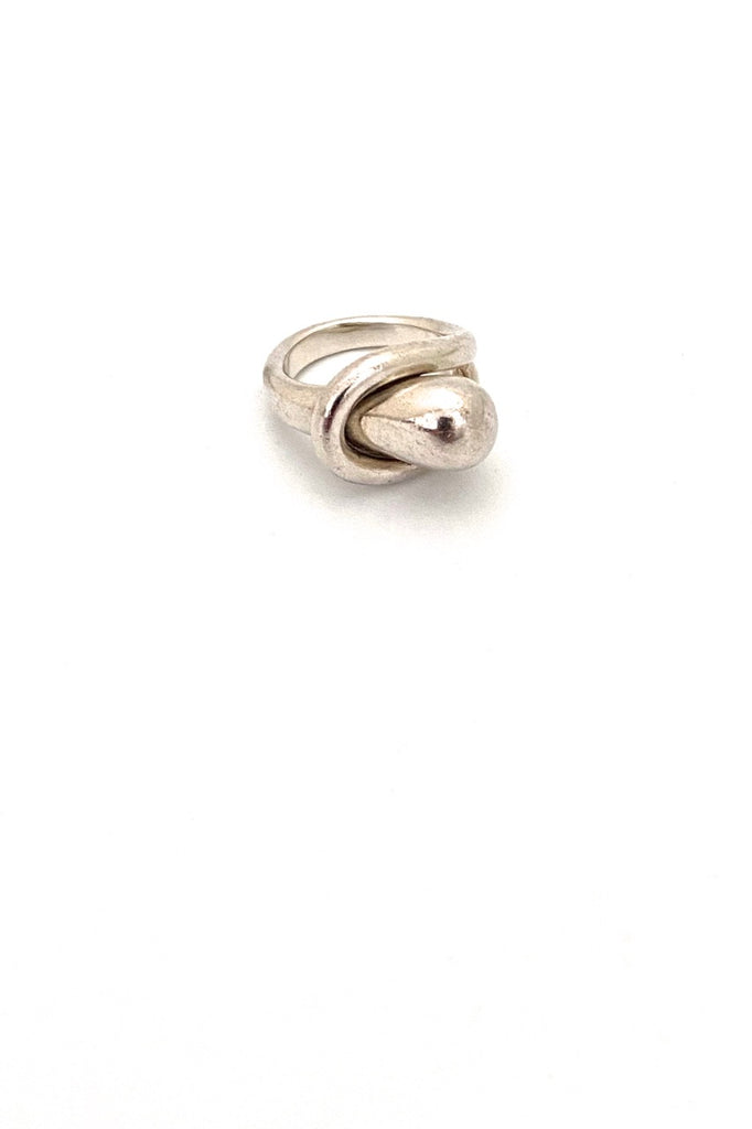 vintage heavy silver loop ring Modernist jewelry design