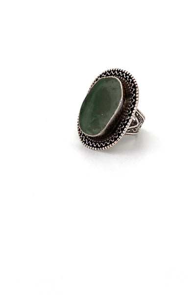 vintage silver filigree Roman glass ring Israel