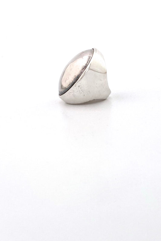 vintage silver extra large dome ring Modernist jewelry design