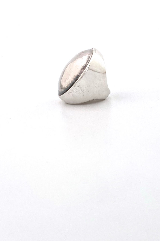 vintage silver extra large dome ring Modernist jewelry design