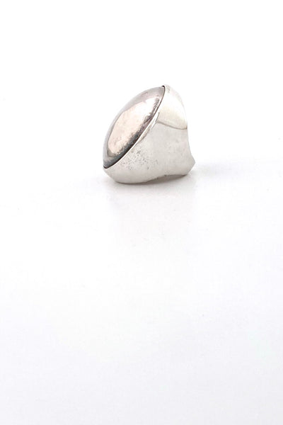 vintage silver extra large dome ring Modernist jewelry design