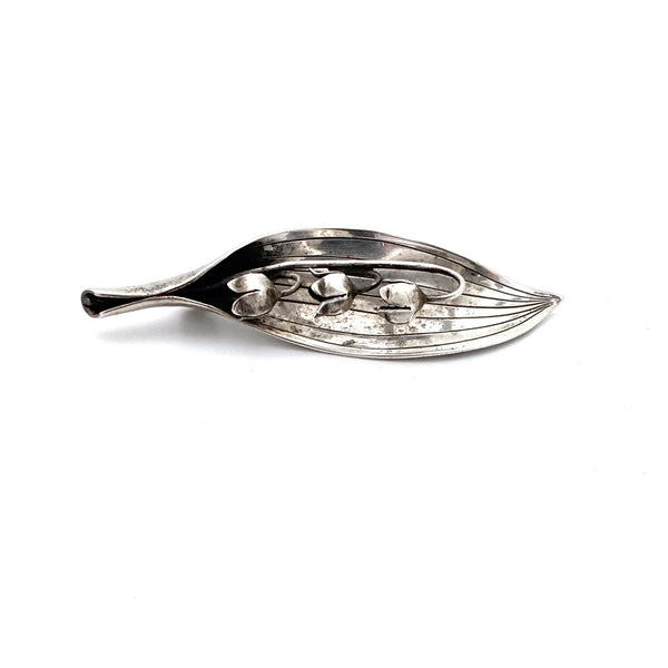 vintage silver Lily of the Valley brooch ~ Sweden