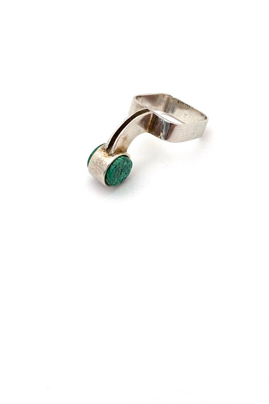 vintage mid century silver eilat stone constructivist ring Modernist jewelry design