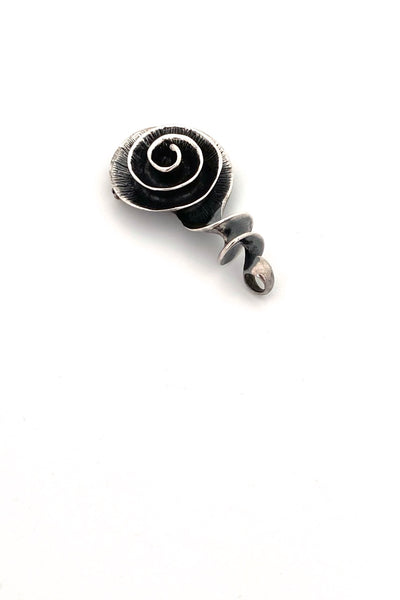 vintage sterling silver spirals brooch pendant Israel Modernist jewelry design